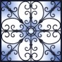 Decorative Iron Light Panels: Ornamental3_Blue