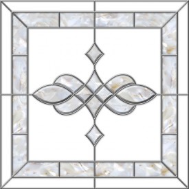 acrylic stained glass fluorescent light covers with white and pearl accents