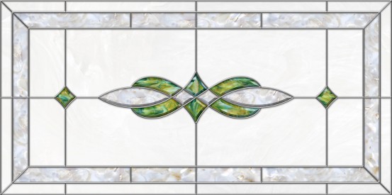 acrylic stained glass fluorescent light covers with green and pearl accents