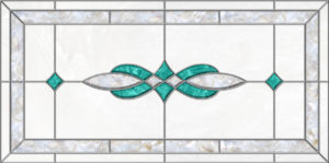 acrylic stained glass fluorescent light covers with aqua and pearl accents