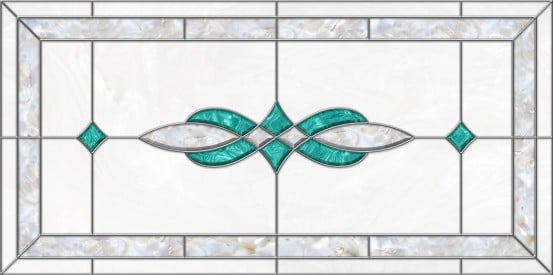acrylic stained glass fluorescent light covers with aqua and pearl accents
