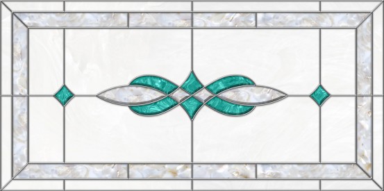 acrylic stained glass fluorescent light covers with aqua and pearl accents