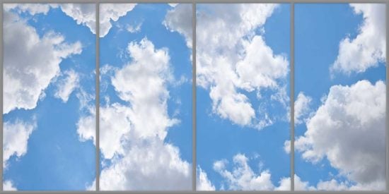 california sky ceiling fluorescent light covers in 4 panel layout