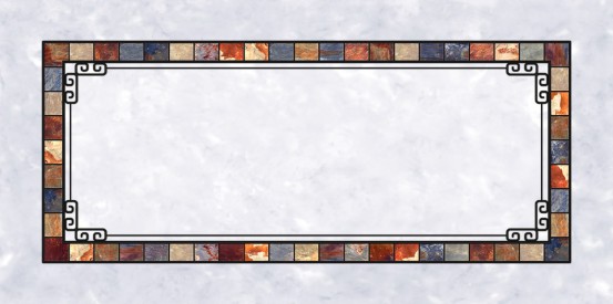 fluorescent light covers with simulated stone look and blue background with iron accents