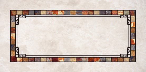fluorescent light covers with simulated stone look and iron accents