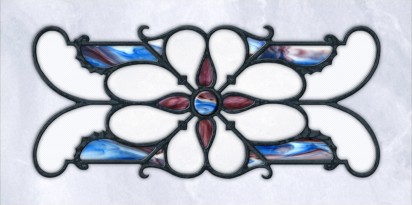 Decorative Iron Light Panels: Tuscan Iron - Ornamental Blue Marble