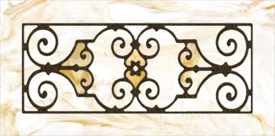 Decorative Iron Light Panels: Tuscan Iron - Ornamental Caramel Swirl