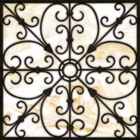 Decorative Iron Light Panels: Tuscan Iron - Ornamental Caramel Swirl