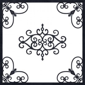 fluorescent light cover with the rustic look of tuscan iron 2' x 2' design and white background