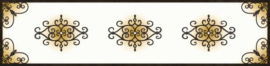 fluorescent light cover with the rustic look of tuscan iron 1' x 4' design and copper highlights