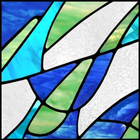 abstract acrylic square fluorescent light covers with blue, green and white colors