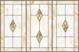 Stained-Glass-Light-Panels: Tan Marble 3-Bay