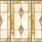 Stained-Glass-Ceiling-Panels: Marbled Glass Amber 3-Bay