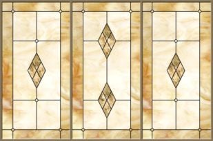 Stained-Glass-Ceiling-Panels: Marbled Glass Amber 3-Bay