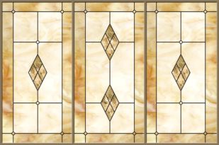 Stained-Glass-Ceiling-Panels: Marbled Glass Amber 3-Bay