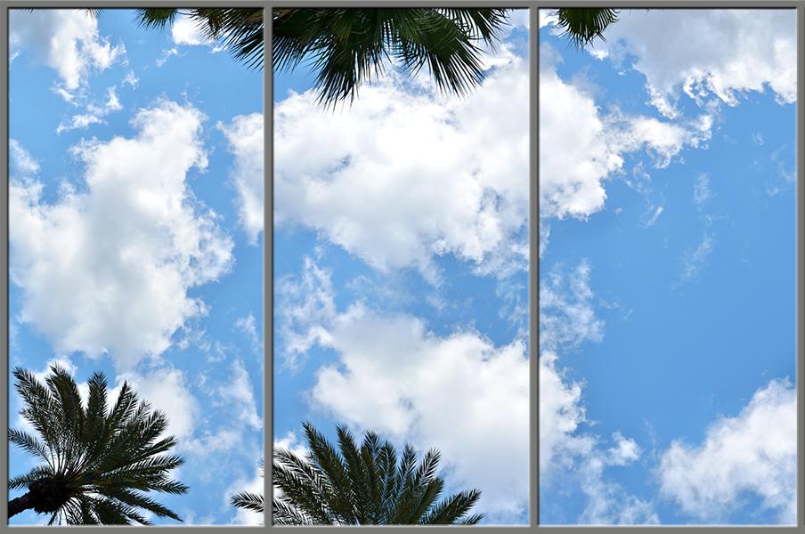Sky Ceiling Mural Light Panels Cover The Entire With View Options Sky Ceiling Panorama With Palm Trees Fluorescent Light Covers