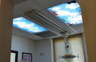 Sky Ceiling Light Panels in Dentist Office